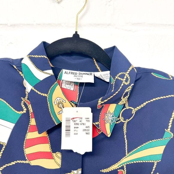 Alfred Dunner Vintage Natutical Top NWT - Picture 2 of 2